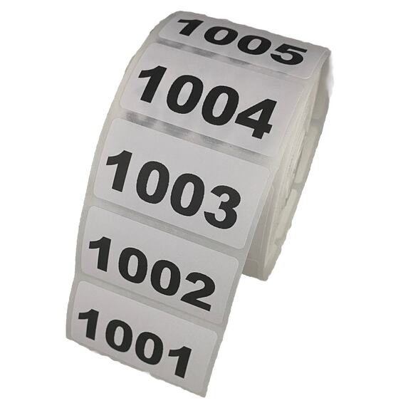 Inventory Number Stickers Consecutive Number‎ 1000 Labels Self Adhesive 2"x1" - Picture 5 of 16